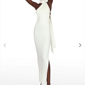 KHANUMS KARA MAXI SCARF DRESS - WHITE SMALL